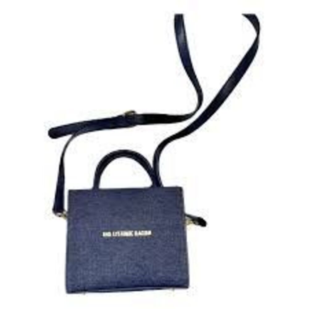 Brandon Blackwood ESR Tote Mini Bag Dark Blue Denim "END SYSTEMIC RACISM" Gold